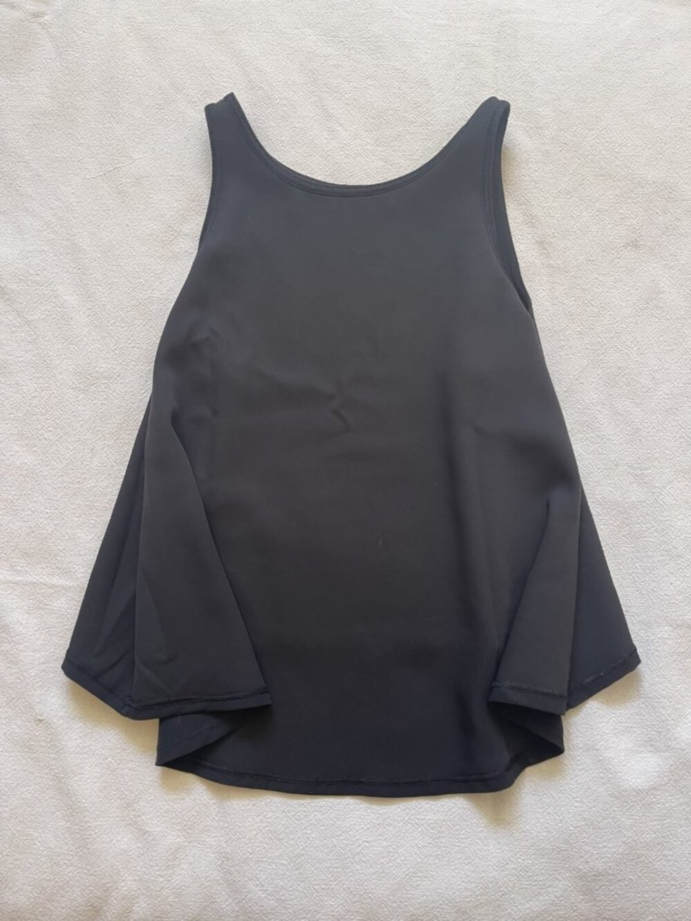 Black Flowy Swing Tank Scoop Neck A-Line